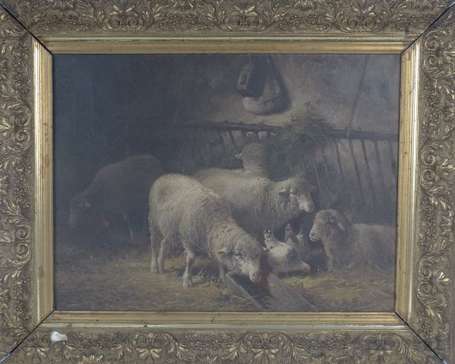 BREU Max (1915-1941) Moutons et poules dans une 