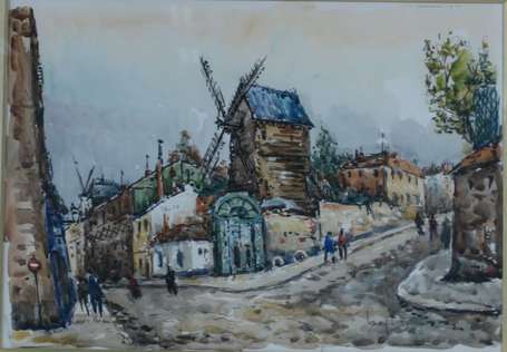 LAVOINE Robert L.P. (1916-1999)  Montmartre, le 