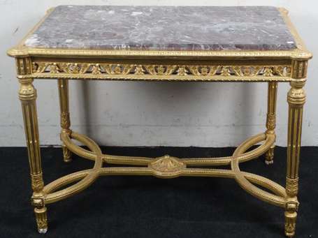 Table de milieu en bois doré de style Louis XVI, 