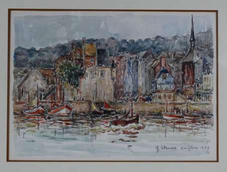 LETERREUX Gervais (1930-2003) Le Port d'Honfleur. 