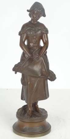 GAUDEZ Adrien (1845-1902) L'angelus. Bronze à 