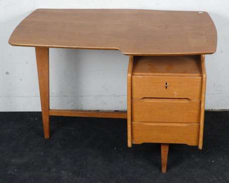 Bureau moderniste en bois de placage ouvrant par 