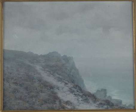 MOLLIER A. (XXe) Falaises dans la brume. 