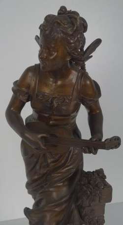 BOURET Eutrope (1833-1906) Cigale. Sujet en bronze