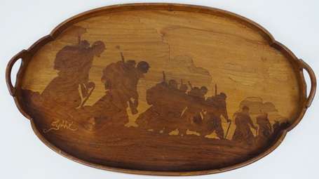 GALLE Emile (1846-1904). Plateau oblong en 