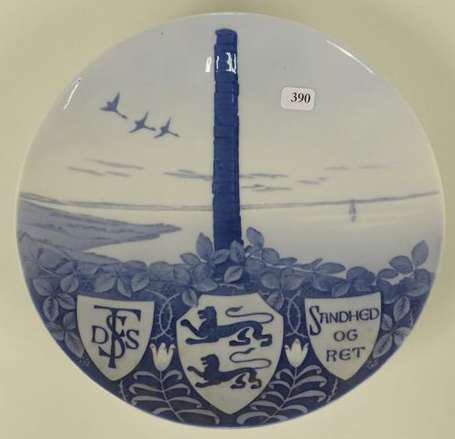 COPENHAGUE - Assiette en porcelaine bleue 