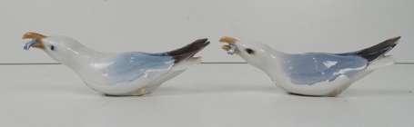 COPENHAGUE - Mouette. Deux sujets en porcelaine 