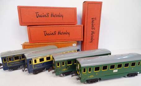 Hornby O - Lot de 4 voitures  , bel  état en  