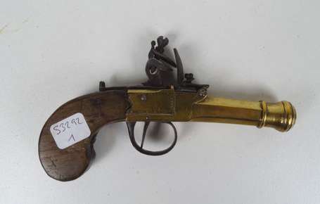 Pistolet à balle forcée, système à silex, canon en