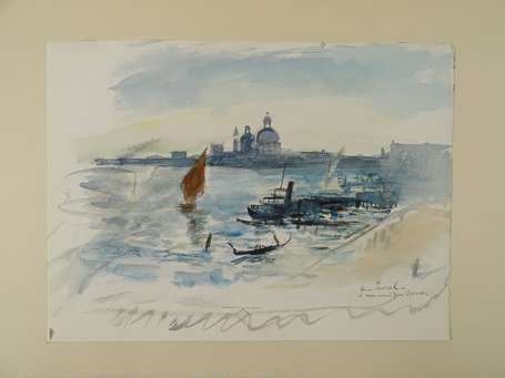 LEVREL (René) - (1900-1981) - Venise. Aquarelle, 