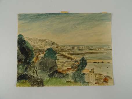 CHABOT (Jean) - (1914-2015) - Paysage portuaire. 