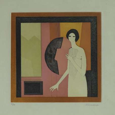MINAUX André (1923-1986) - Femme dans un intérieur