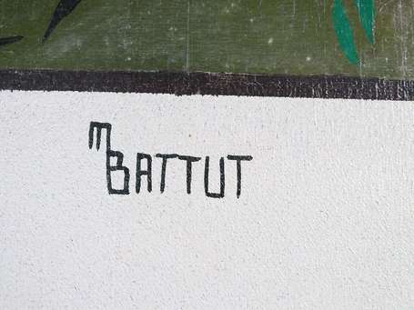 BATTUT M. XXe - La planche de bois. Huile sur 