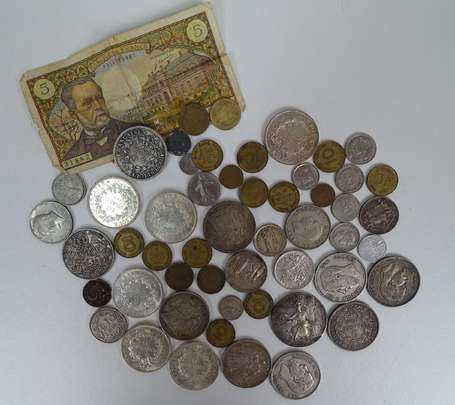 Lot de 15 pièces en argent 5 Francs et 10 Francs 