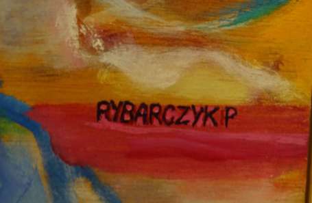 RYBARCZYK P. XXe - Le souk. Huile sur panneau, 