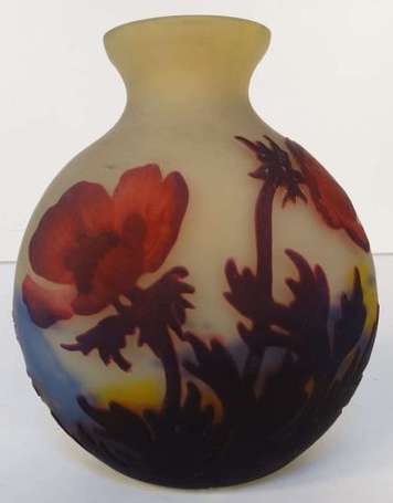 MULLER Frères Lunéville - Petit vase gourde à 