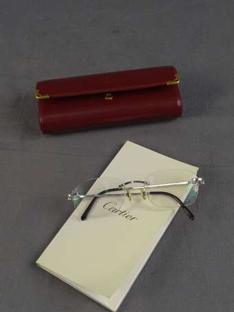 CARTIER - Paire de lunettes monture en acier, en 