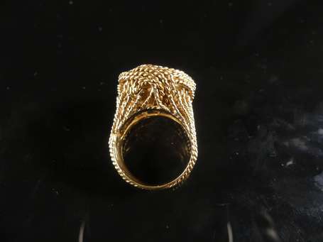 Bague en fils or jaune 14K (585°/00) torsadés 