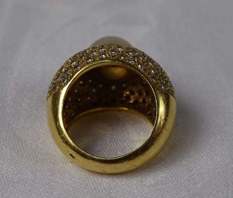 Bague dôme en or jaune 18K (750°/00), la partie 