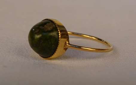 Fine bague en or jaune 18K (750°/00) montée d'un 