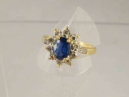 Bague pompadour or jaune et or gris 18 K (750°/°°)