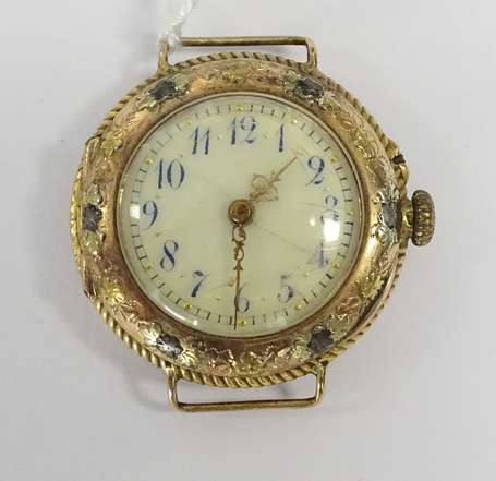 Montre de col double boitier en or jaune 18K 