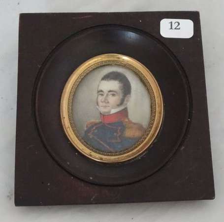 ECOLE XIXe - Portrait de Jean Angebault. Miniature