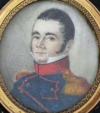 ECOLE XIXe - Portrait de Jean Angebault. Miniature