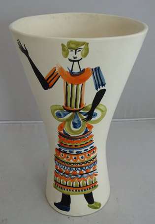 CAPRON Roger (1922-2006), VALLAURIS - Vase diabolo