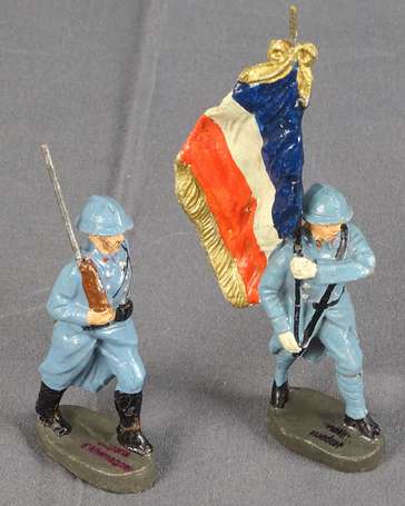 Elastolin - Lot de 17 pièces , soldats français en