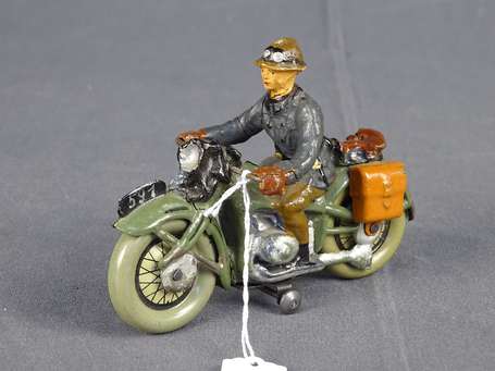 Elastolin - Moto avec soldat français 1940 très 