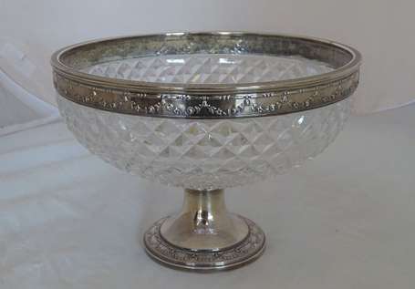 Coupe sur pied en cristal moulé à motifs de 