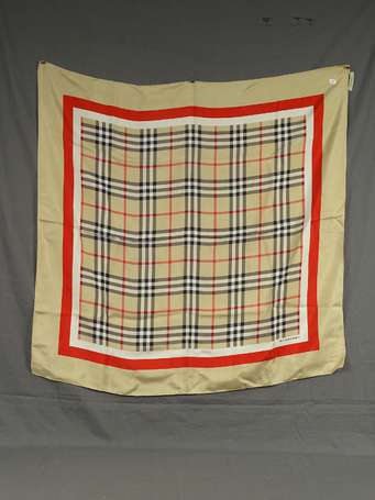 BURBERRY - Carré en twill de soie à motifs tartan,