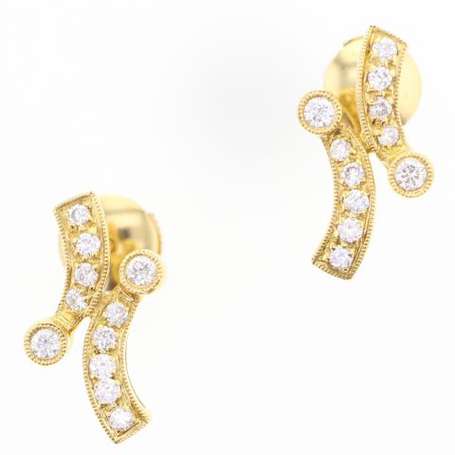 Boucles d'oreilles en or jaune 18K (750°/00)  