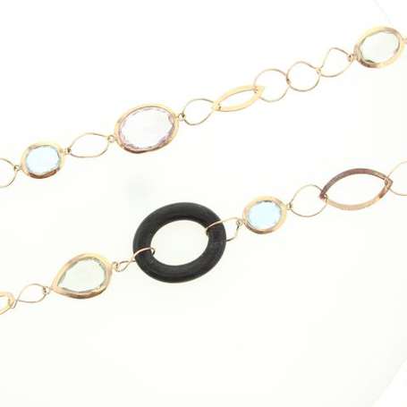 Long collier en or rose 9K (375°/00) composé d'une