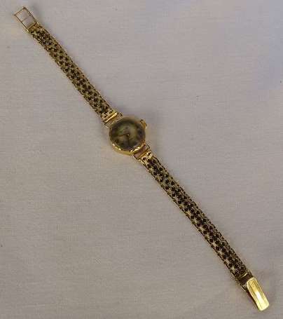 Montre bracelet de dame en or jaune 18K (750°/00),