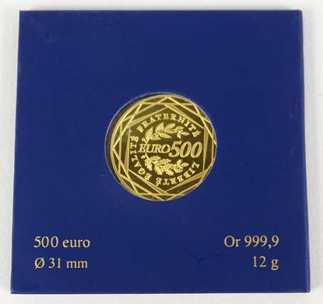 1 pièce de 500 euros en or sous blister (FDC) 