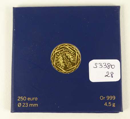 1 pièce de 250 euros en or sous blister (FDC) 