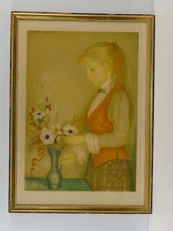 SERADOURGuy (1922-2007), Jeune femme au bouquet, 