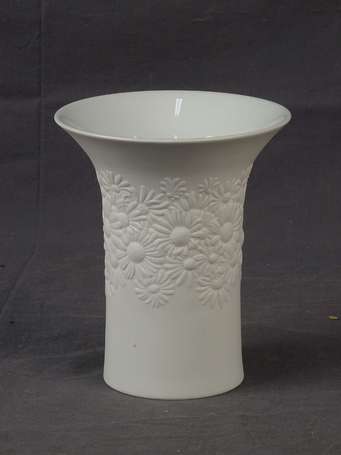 Rosenthal Vase tube évasé en porcelaine et biscuit
