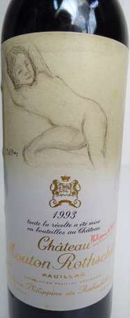 2 Bts Chateau Mouton Rothschild 1993. 5,7 cm