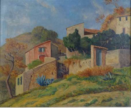 LEJEUNE Emile (1885-1964) - Cagnes. Huile sur 