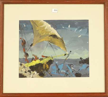 BOUCHENE Dimitri (1933) - Le voilier jaune. 