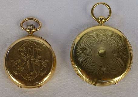 Lot de 2 montres de poche en or jaune 18K 