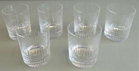 BACCARAT - Suite de six verres à whisky modèle 