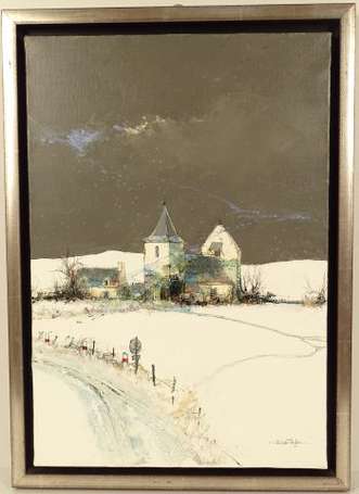 TAYLOR Julian (1954-) - Hameau sous la neige. 