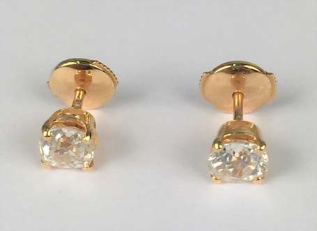 Paire de clous d'oreilles en or jaune 18K 
