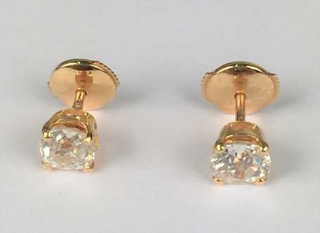 Paire de clous d'oreilles en or jaune 18K 