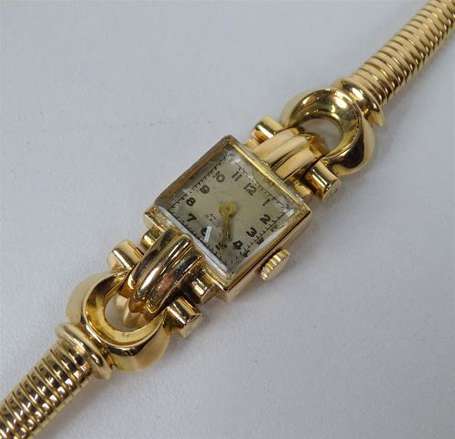 Montre bracelet de dame en or jaune 18K (750°/00),