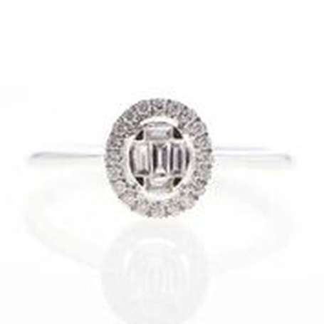 Bague en or blanc 18K (750°/00) sertie en son 